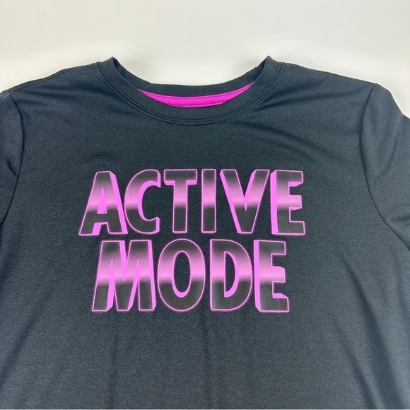 Xersion Athletic Tshirt Womens Medium 10/12 Black Pink Quick Dry - Picture 3 of 7